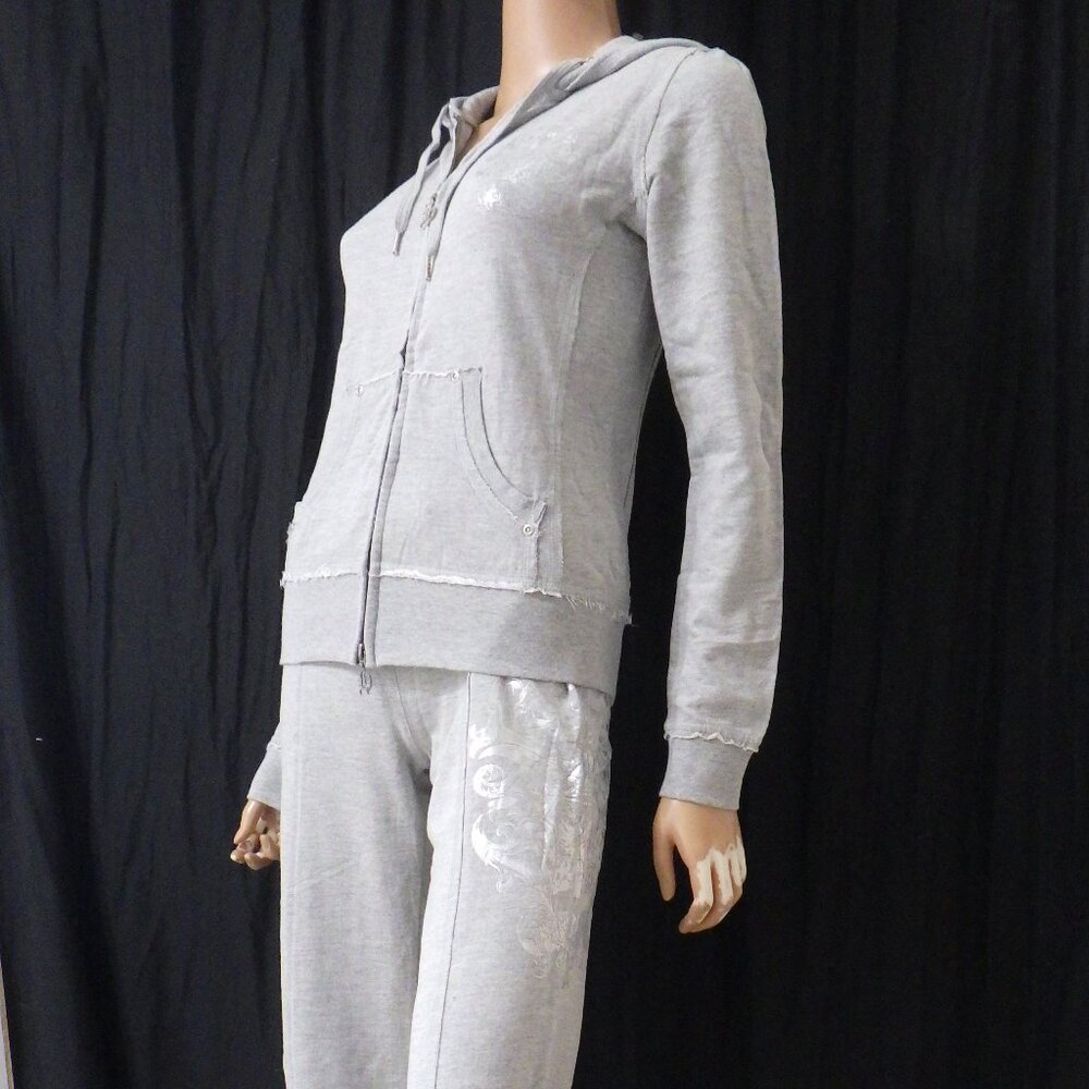 NWT HALE BOB sz SM MED LG XL100% COTTON PALE GRAY & SILVER SWEATS TRACKSUIT
